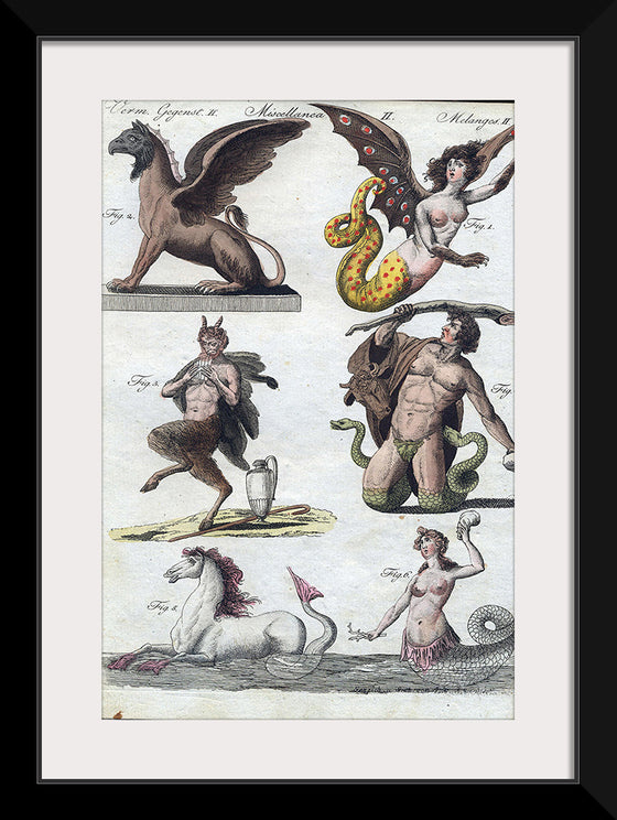 "Mythical creatures from Bilderbuch für Kinder (1790 and 1830)", Friedrich Justin Bertuch