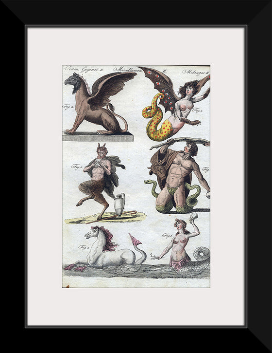 "Mythical creatures from Bilderbuch für Kinder (1790 and 1830)", Friedrich Justin Bertuch