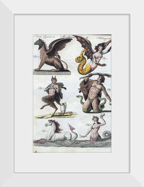 "Mythical creatures from Bilderbuch für Kinder (1790 and 1830)", Friedrich Justin Bertuch