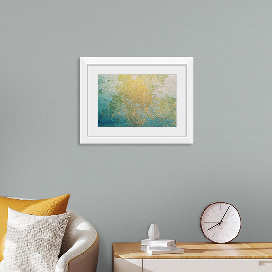 "Blue and Gold Abstract Map"