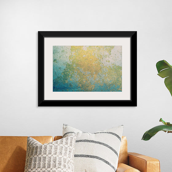 "Blue and Gold Abstract Map"