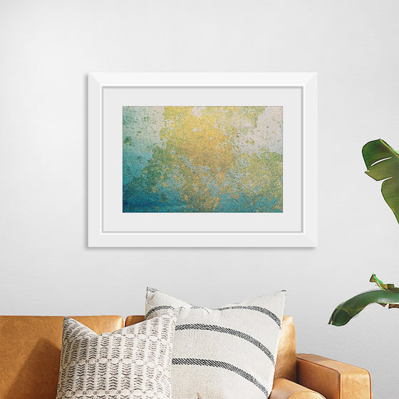 "Blue and Gold Abstract Map"