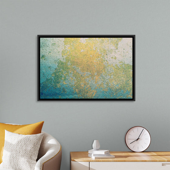 "Blue and Gold Abstract Map"