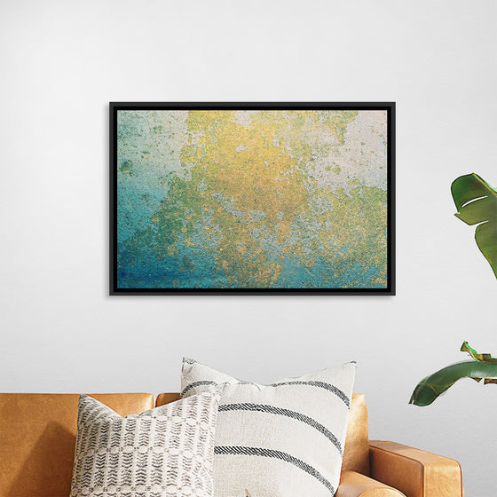 "Blue and Gold Abstract Map"