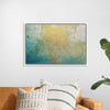 "Blue and Gold Abstract Map"