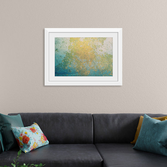 "Blue and Gold Abstract Map"