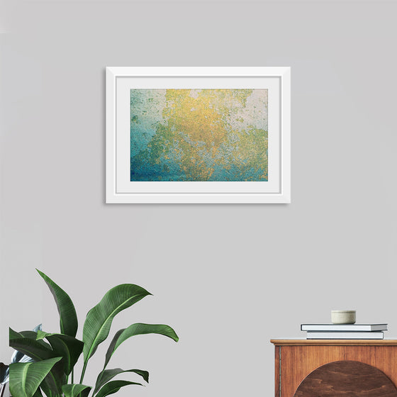 "Blue and Gold Abstract Map"