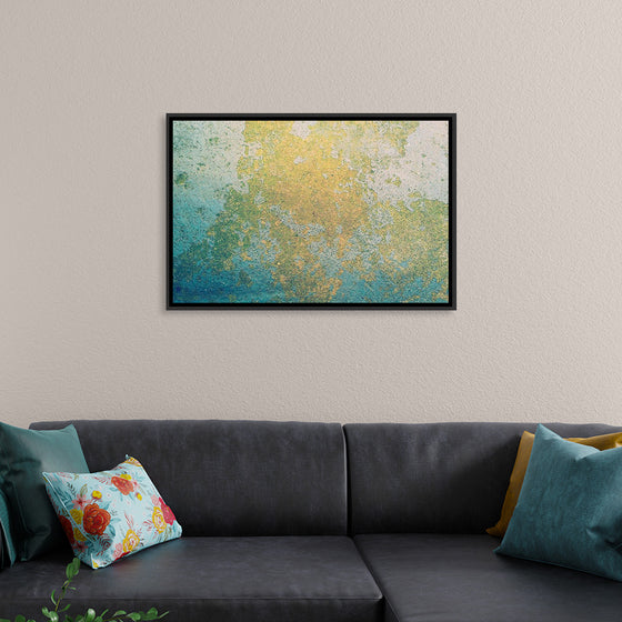 "Blue and Gold Abstract Map"