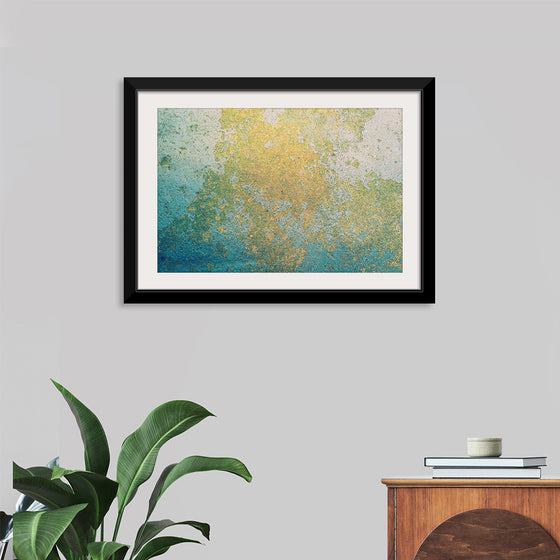 "Blue and Gold Abstract Map"