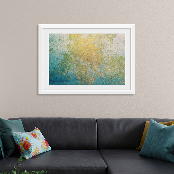 "Blue and Gold Abstract Map"