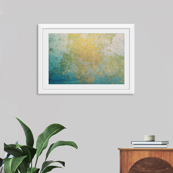 "Blue and Gold Abstract Map"