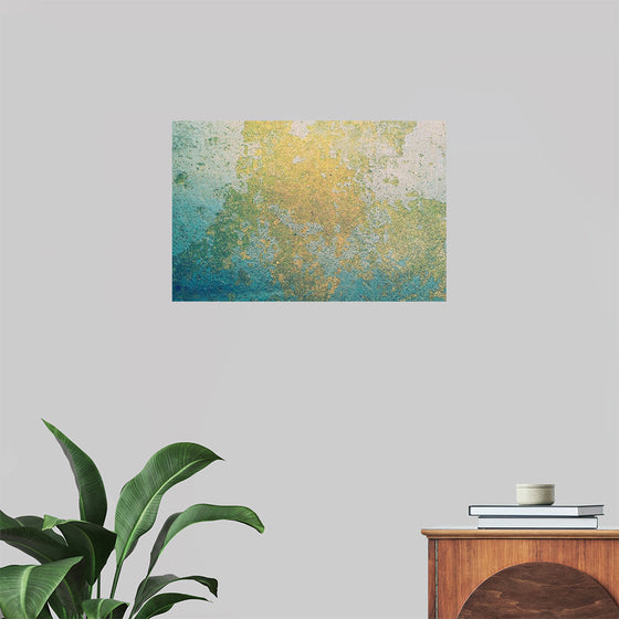 "Blue and Gold Abstract Map"