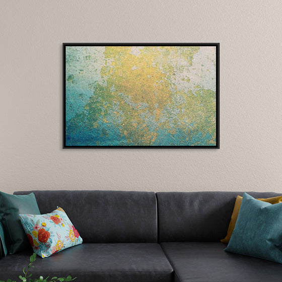 "Blue and Gold Abstract Map"