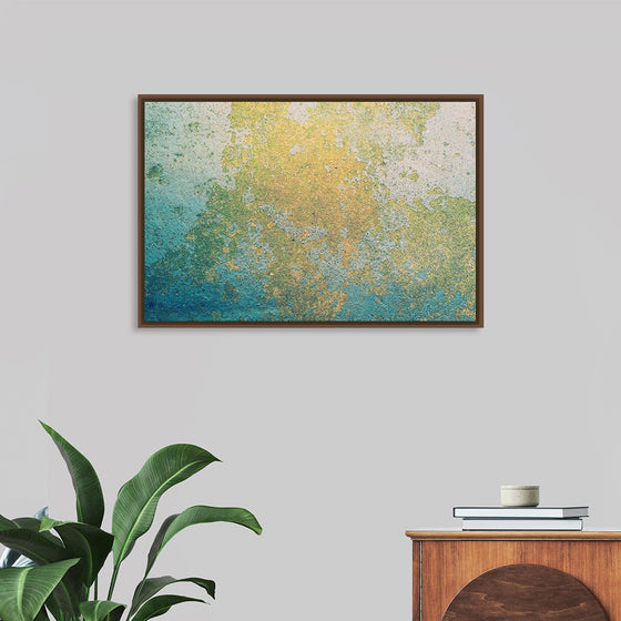 "Blue and Gold Abstract Map"