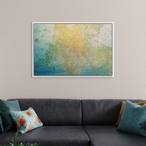 "Blue and Gold Abstract Map"