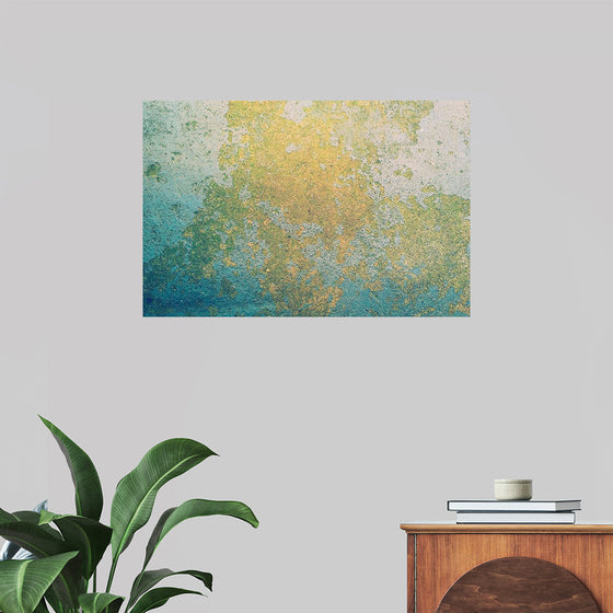 "Blue and Gold Abstract Map"