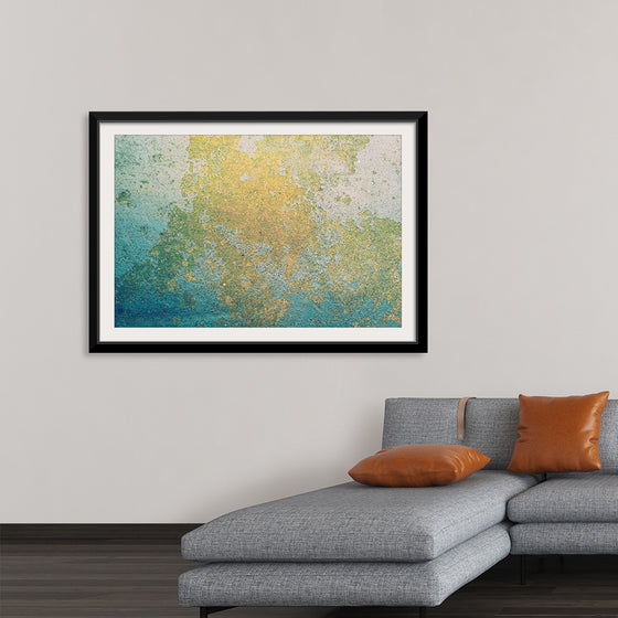 "Blue and Gold Abstract Map"