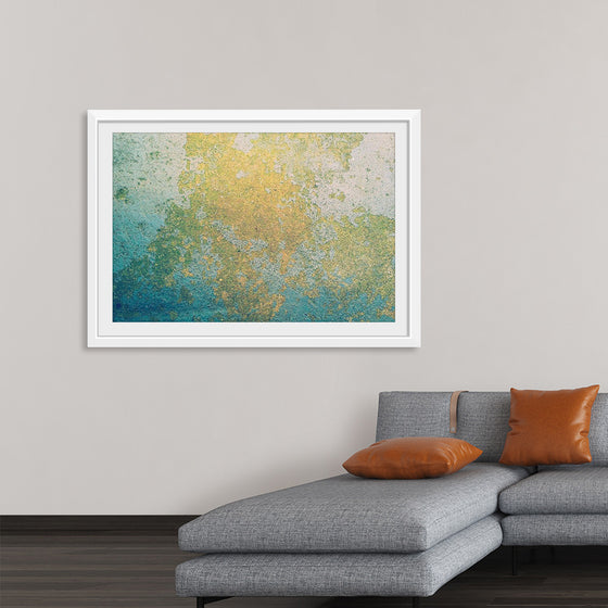 "Blue and Gold Abstract Map"