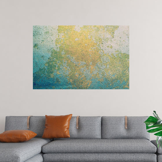 "Blue and Gold Abstract Map"