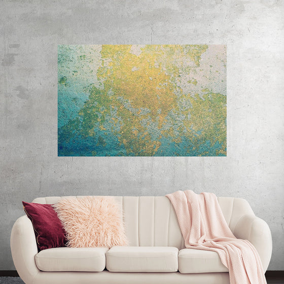 "Blue and Gold Abstract Map"