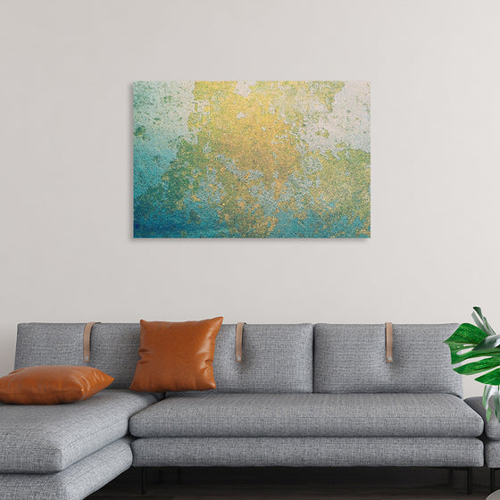 "Blue and Gold Abstract Map"