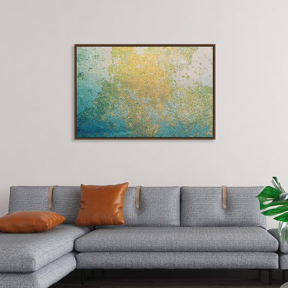 "Blue and Gold Abstract Map"