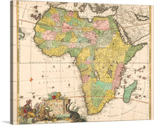  “Kaart van Afrika (ca. 1690)” is a beautiful and intricate map of Africa created by the Dutch cartographer Carel Allard.