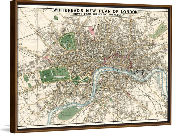 "Whitbread's New Plan of London: Drawn from Authentic Survey (1853)", J. Whitbread