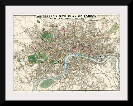 "Whitbread's New Plan of London: Drawn from Authentic Survey (1853)", J. Whitbread