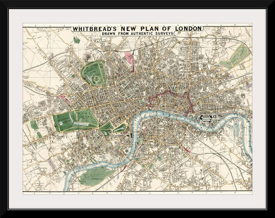 "Whitbread's New Plan of London: Drawn from Authentic Survey (1853)", J. Whitbread