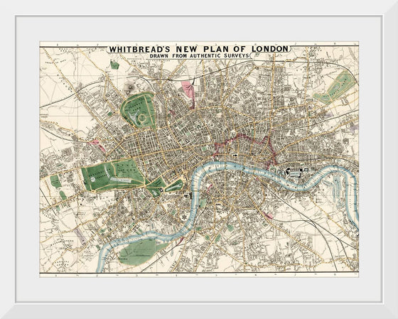 "Whitbread's New Plan of London: Drawn from Authentic Survey (1853)", J. Whitbread