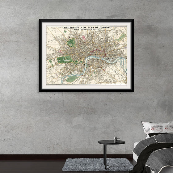 "Whitbread's New Plan of London: Drawn from Authentic Survey (1853)", J. Whitbread