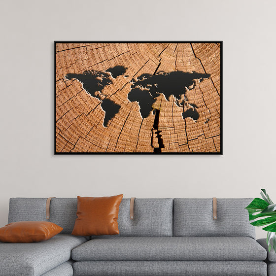 "Wooden World Map"