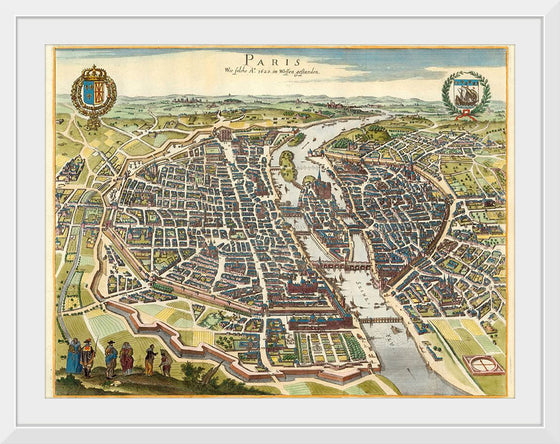 "An Old Map of Paris, France"