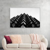 "The Edges of a Wavy Skyscraper Facade in Black and White", Paulina Jadeszko