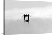  Immerse yourself in the ethereal beauty of "Golden Gate Bridge, San Francisco USA". This artwork captures the enigmatic dance between architecture and nature, featuring the iconic silhouette of a bridge emerging from a serene blanket of mist. 