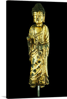 During the Unified Silla period, Buddhism was promoted not only for the salvation of individual worshippers but also for the Korean nation as a whole. Buddhist temples proliferated and bronze images were cast in great number. Artists created small statues like this for use on family altars. 