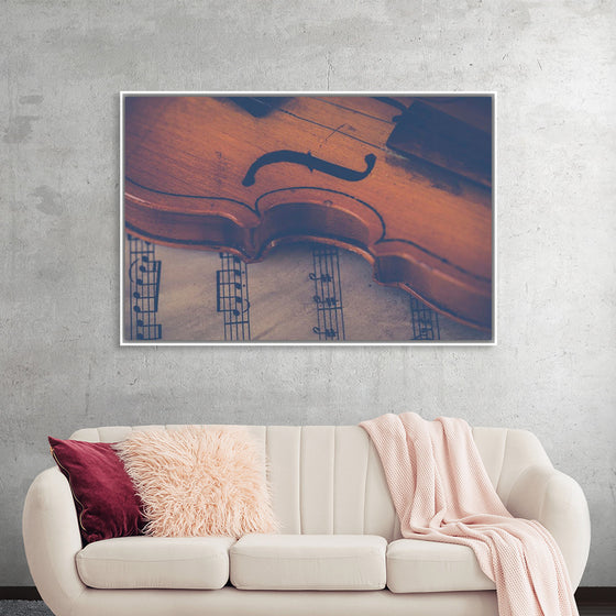 "Violin with sheet music"