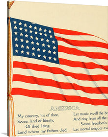  “My Country, 'Tis of Thee” is a captivating artwork that embodies the spirit and pride of America. This exquisite print features the iconic stars and stripes of the American flag, waving gallantly, symbolizing freedom and unity. The artwork is adorned with the timeless lyrics of the patriotic song, seamlessly blending visual artistry with musical heritage.