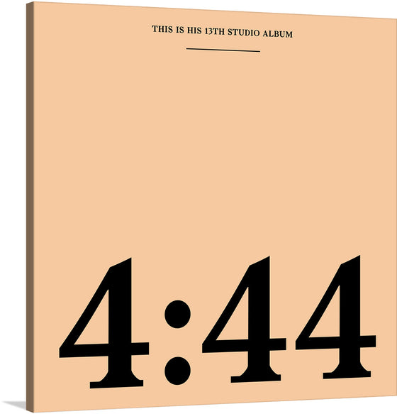 Immerse yourself in the enigmatic allure of “4:44”, a limited edition print that encapsulates the essence of Jay-Z's iconic 13th studio album. The minimalist design, dominated by bold numerals against a soft, neutral backdrop, evokes a sense of mystery and introspection. Every line and curve is a silent ode to the musical masterpiece it represents, making this print not just a piece of art but a slice of history. 