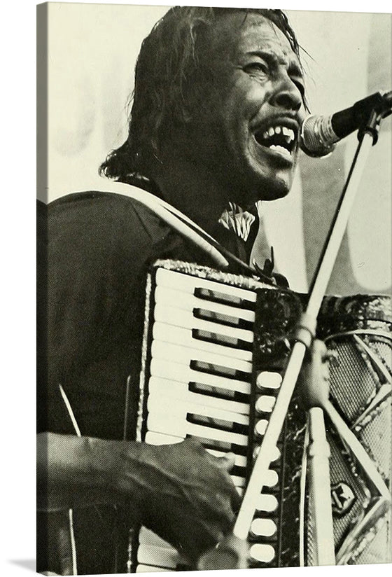 “New Orleans Jazz Fest 1975” is a mesmerizing piece of art that captures the essence of jazz music. The artwork features a musician lost in the rhythmic ecstasy of their accordion, embodying the spirit and passion of jazz. 