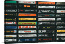  This exclusive print is a visual anthology of iconic cassette tapes, each a relic of musical mastery. From the rebellious anthems of N.W.A to the soul-stirring ballads of The Doors, the artwork is a journey through time, an auditory expedition echoing the soul of an unforgettable musical epoch. The cassettes, representing various renowned artists, genres, and eras, fill up the entire frame, creating a colorful and nostalgic visual effect. 