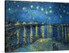 Vincent van Gogh's Starry Night Over the Rhone (1888) famous landscape painting. This is one of Vincent van Gogh's paintings of Arles at night. It was painted on the bank of the Rhone that was only a one or two-minute walk from Yellow House on the Place Lamartine, which van Gogh was renting at the time.