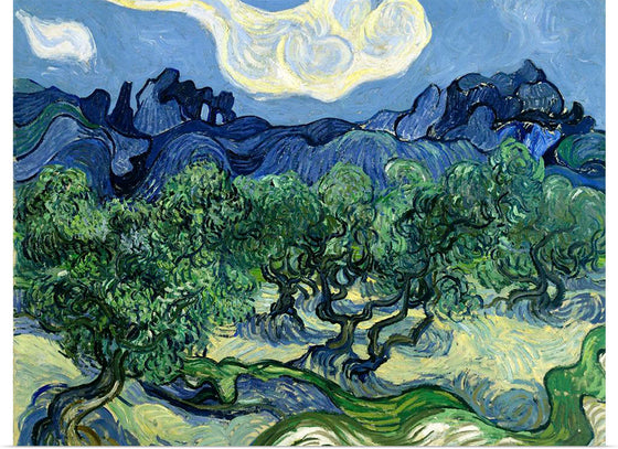 "Olive Trees with the Alpilles in the Background (1889)", Vincent Van Gogh