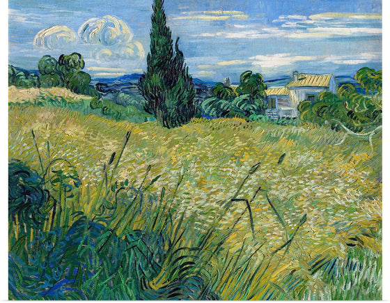 "Green Wheat Field with Cypress", Vincent van Gogh