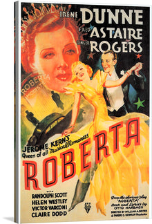  “Poster for the 1935 film Roberta” is a captivating print that transports you to the golden era of jazz and blues. The artwork’s vibrant colors and classic typography are a testament to an era where art and cinema were synonymous.