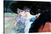 “Three Women in Profile (1890-1900)” by Henry Somm is a captivating glimpse into the elegance of a bygone era. Emerging from the mid-19th century in France, Somm was a master of intricate details and vibrant colors. In this exquisite painting, three women stand in profile, their silhouettes etched with grace and mystery. 