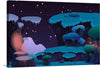 “Night Forest” is a mesmerizing artwork that captures the mystical allure and serene beauty of a forest bathed in moonlight. The artwork depicts towering trees adorned with luminescent mushrooms, under a sky sprinkled with twinkling stars. The harmonious blend of cool tones and warm glows creates an atmosphere of tranquil splendor, making “Night Forest” a perfect addition to infuse any space with elegance and mystery. 