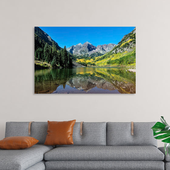 "Autumnal view of Rocky Mountain peaks called the Maroon Bells, between Pitkin County and Gunnison County, Colorado", Carol M. Highsmith