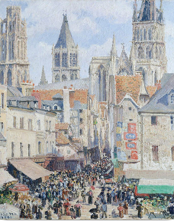 "Grocery Street, Rouen (1898)", Camille Pissarro